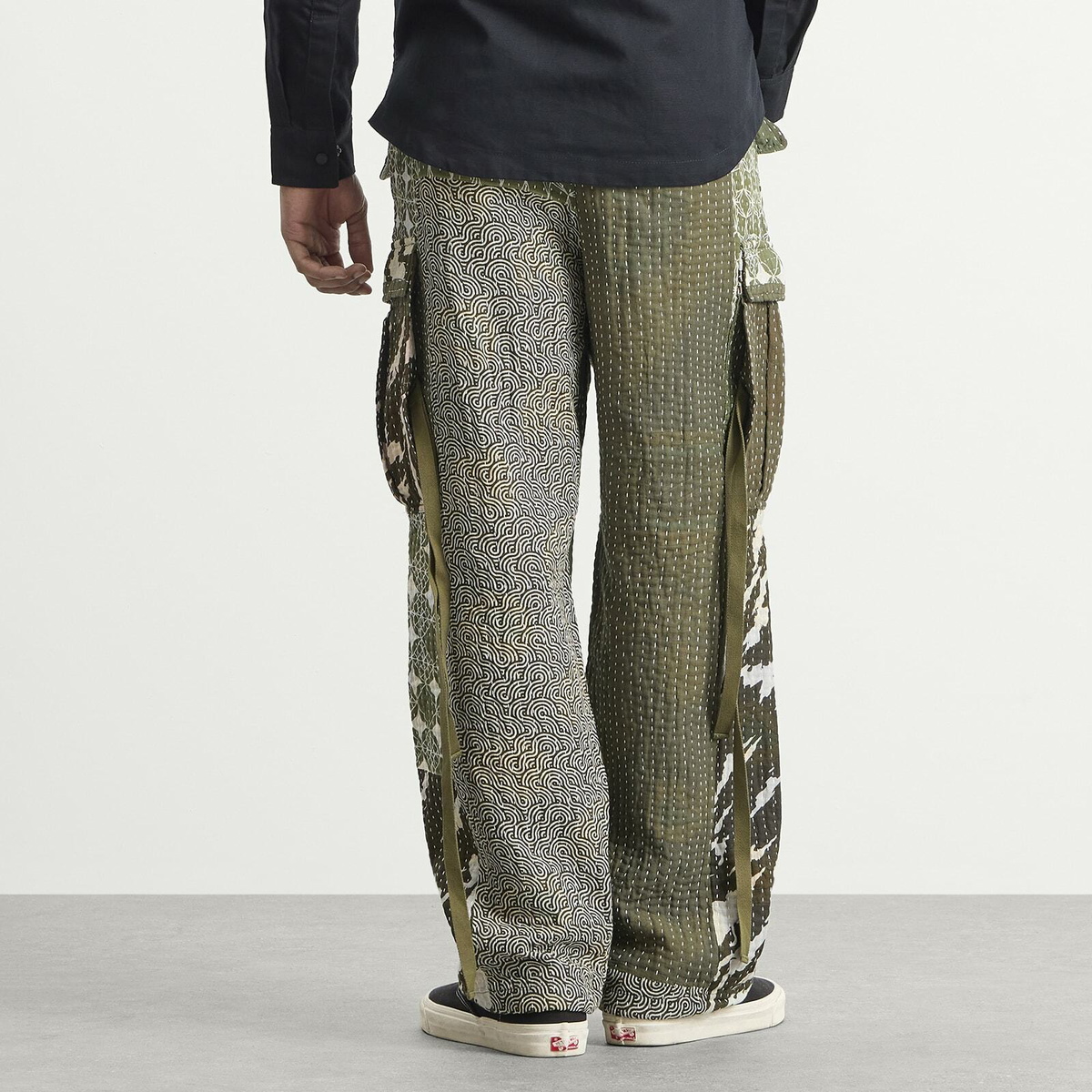 Maharishi Men's Maha Rice Stitch M65 Cargo Pants in Ecru/Olive