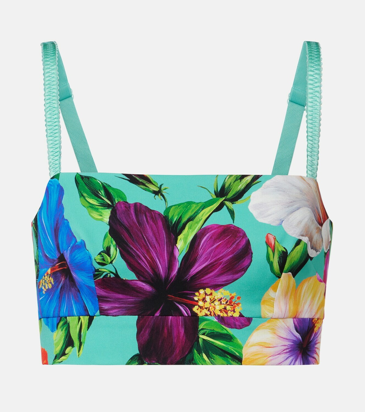 Dolce&Gabbana Floral silk-blend crop top