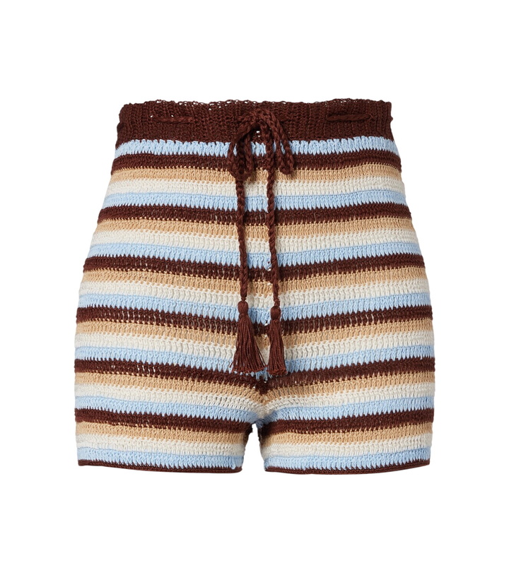 Photo: Anna Kosturova Striped cotton crochet shorts