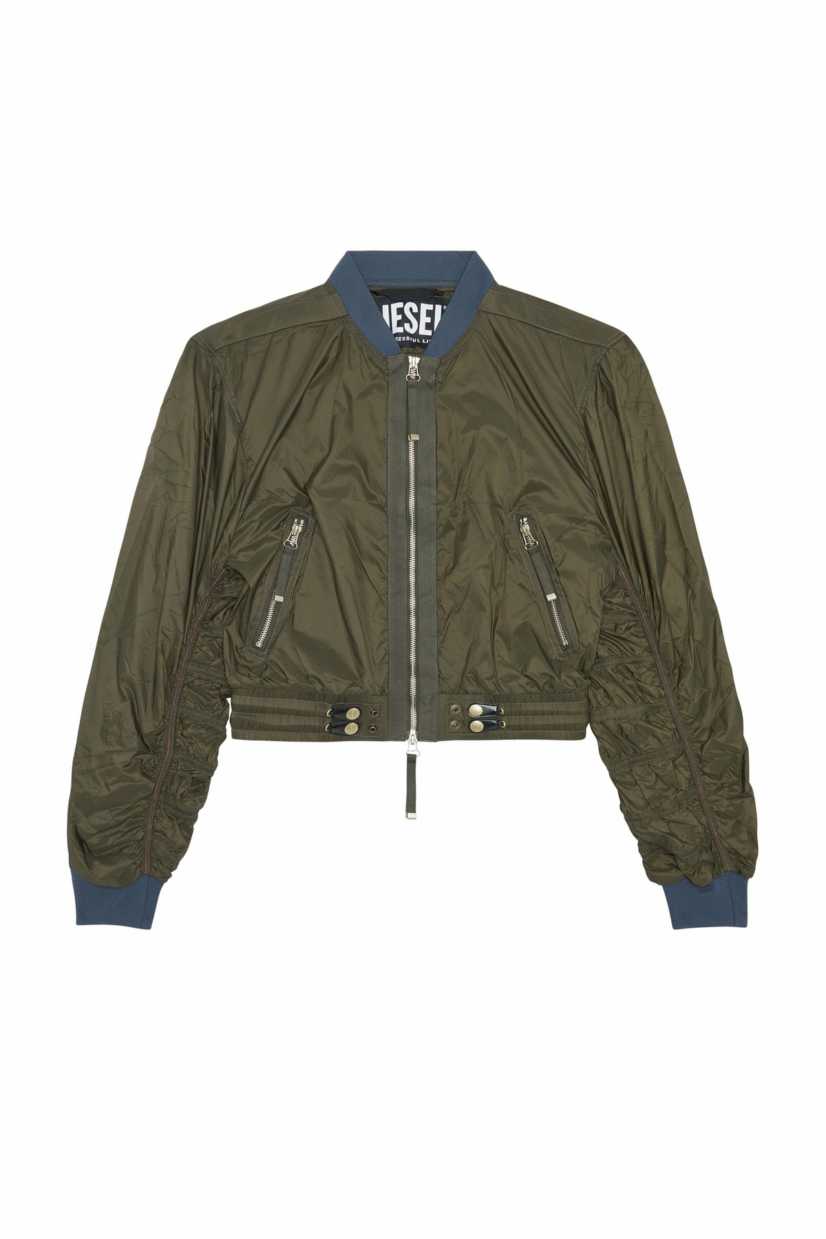 Diesel Bomber jacket in light nylon - Jackets Womens in Green