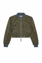 Diesel Bomber jacket in light nylon - Jackets Womens in Green