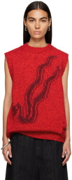 LU'U DAN Red Intarsia Vest