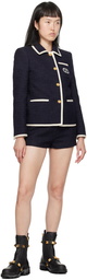 Valentino Navy Creased Shorts