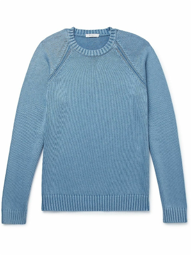 Photo: Boglioli - Garment-Dyed Cotton Sweater - Blue