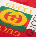 Gucci - Logo-Print Striped Loopback Cotton-Jersey Polo Shirt - Men - Red