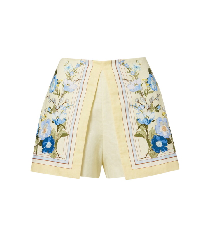 Photo: Self-Portrait Floral linen and cotton shorts