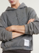 Satisfy - Logo-Print Distressed Cotton-Jersey Hoodie - Gray