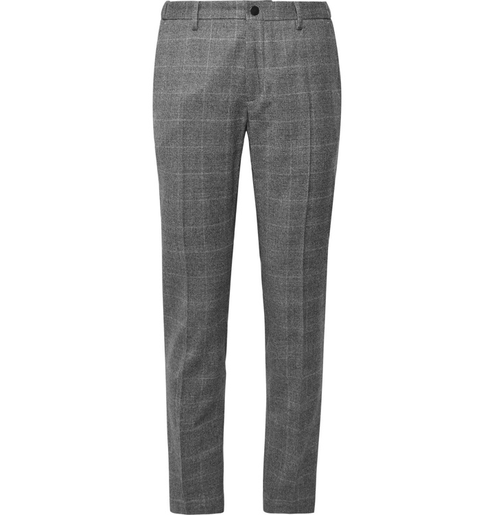 Photo: Incotex - Tapered Prince of Wales Checked Virgin Wool-Blend Trousers - Gray