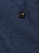Mr P. - Cotton-Blend Seersucker Overshirt - Blue