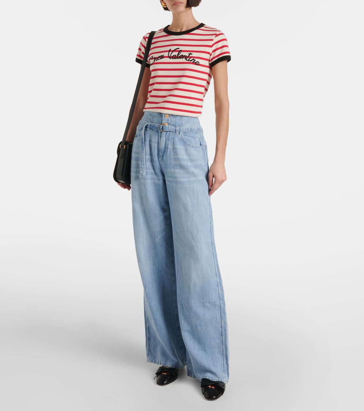 7 For All Mankind Phoenix belted high-rise wide-leg jeans