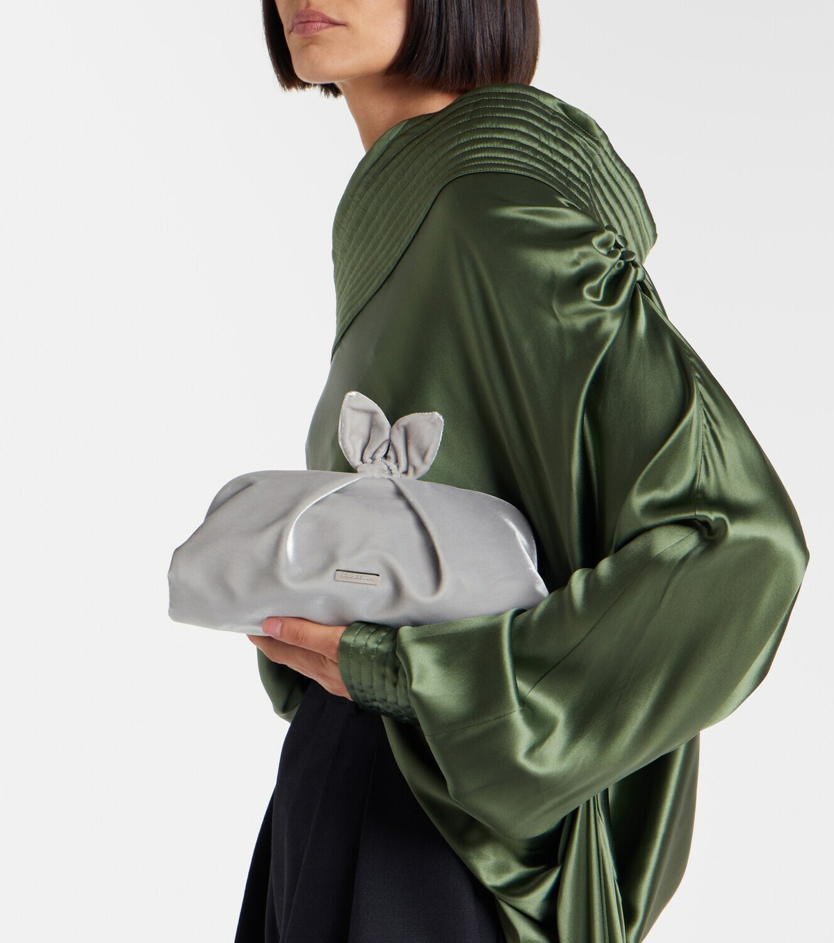 Aquazzura Bow Tie Small velvet clutch
