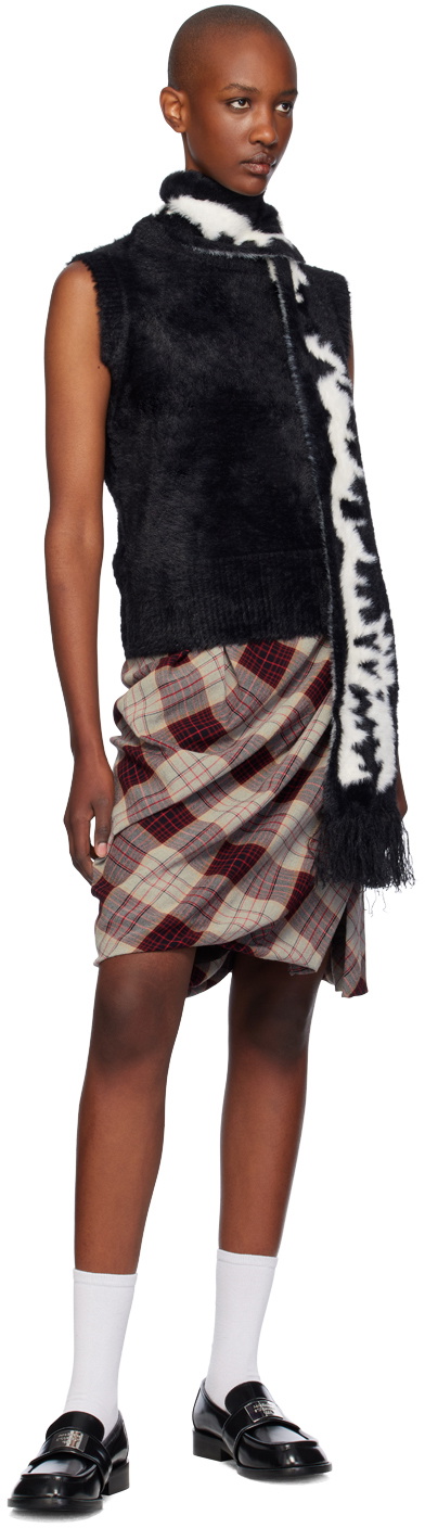 Charles Jeffrey LOVERBOY Black Fluffy Scarf Vest