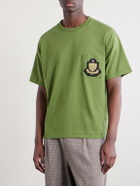 BODE - Logo-Appliquéd Cotton-Jersey T-Shirt - Green