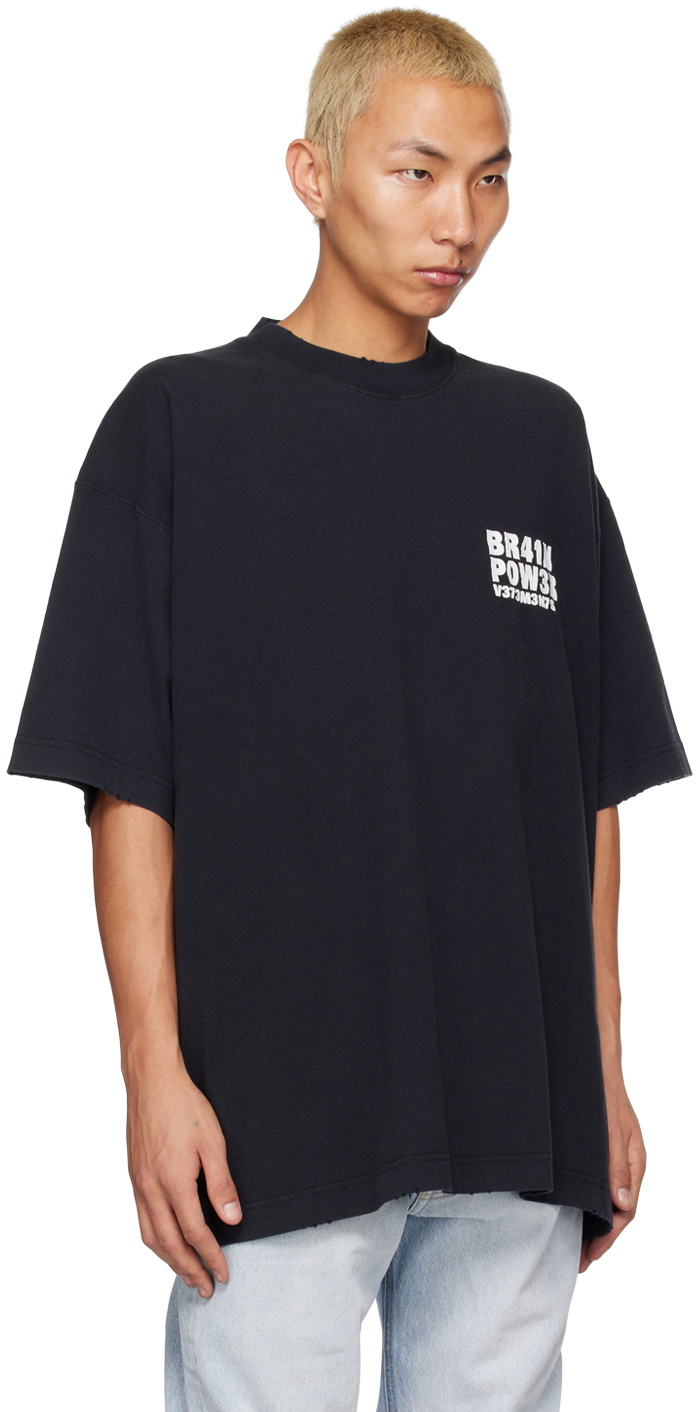 VETEMENTS Black 'Brain Power' T-Shirt Vetements