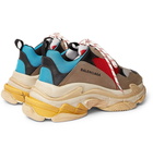 Balenciaga - Triple S Mesh, Nubuck and Leather Sneakers - Men - Multi