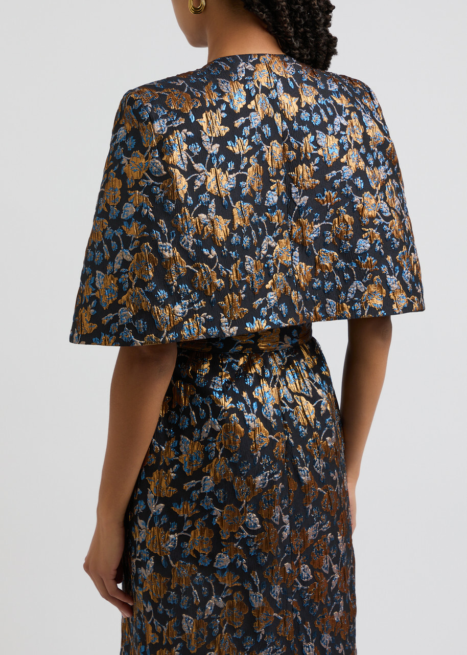 Borgo DE Nor Merryn Floral Brocade Cape Multicoloured