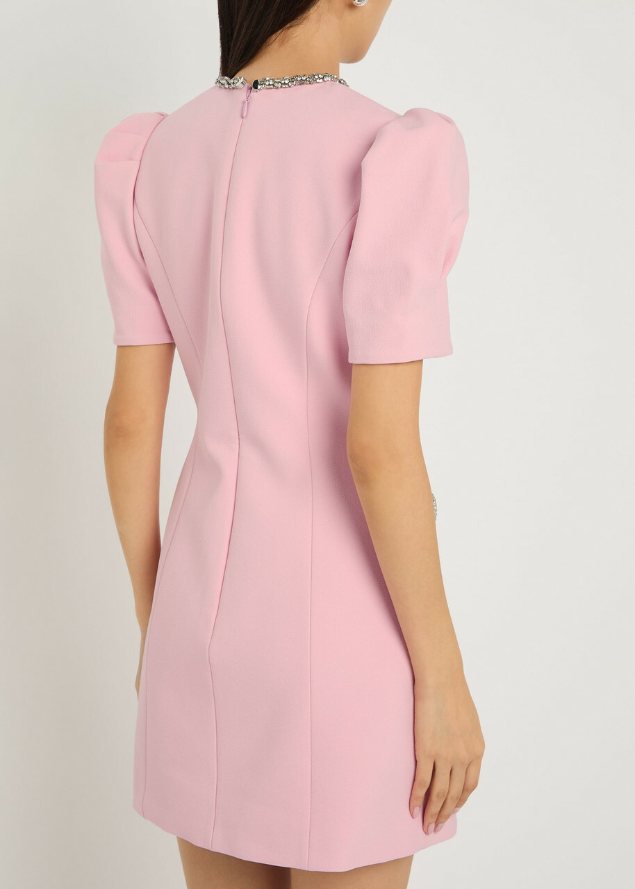 Rebecca Vallance Nemy Crystal-embellished Crepe Mini Dress Light Pink