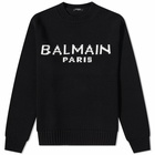 Balmain Men's Paris Crew Knit in Black/White