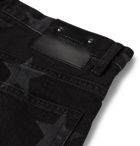 TAKAHIROMIYASHITA TheSoloist. - Slim-Fit Tapered Distressed Printed Denim Jeans - Black