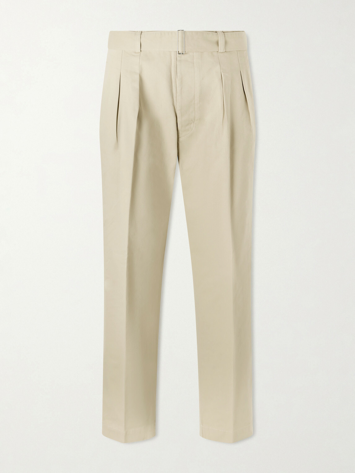 Officine Générale - Straight-Leg Pleated Cotton-Twill Chinos - Neutrals