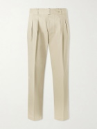Officine Générale - Straight-Leg Pleated Cotton-Twill Chinos - Neutrals