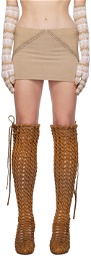 Isa Boulder SSENSE Exclusive Beige Miniskirt