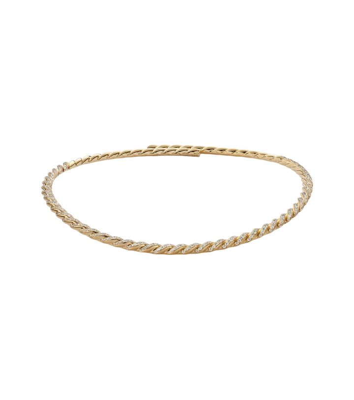 Photo: David Yurman Sculpted Cable Flex 18kt gold (750/1000) choker with diamonds