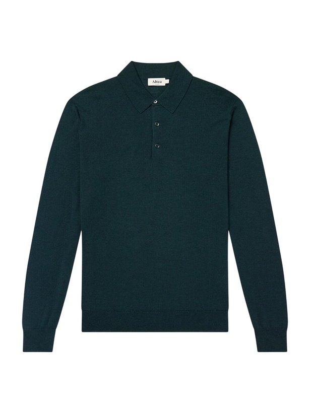 Photo: Altea - Wool, Silk and Cashmere-Blend Polo Sweater - Green