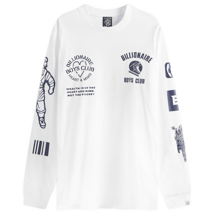 Photo: Billionaire Boys Club Men's Multi Graphic Longsleeve T-Shirt in White