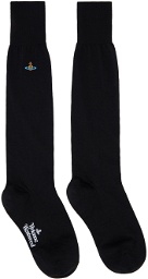 Vivienne Westwood Black Uni Colour High Socks