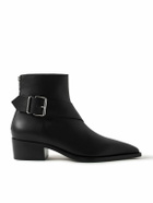 McQueen - Buckled Leather Boots - Black
