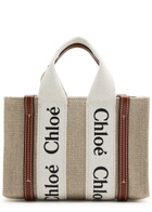 Chloe Woody Mini Canvas Tote - White - One Size