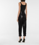 Alexander McQueen High-rise tapered leather pants