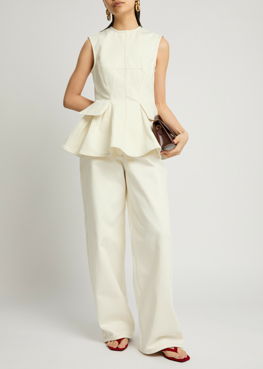 Remain BY Birger Christensen Cocoon Wide-leg Jeans Ecru