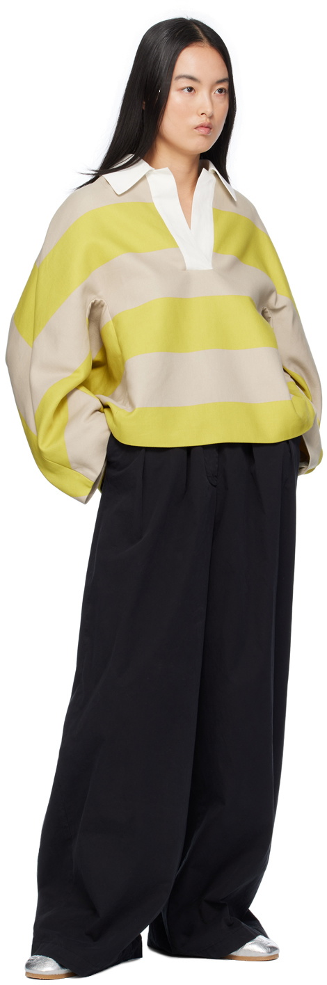 トップス Dries Van Noten Oversize Slubbed Polo Dries Van Noten Yellow Oversized Polo Dries Van Noten