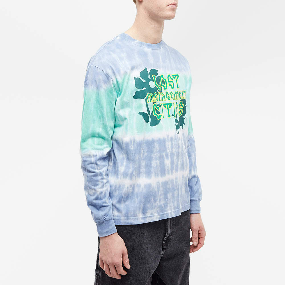 [ LMC ]★LMC OVERDYED PRINT STRIPE LONG SLV TEE LMC Men's Long Sleeve Stripe Tie Dye T-Shirt in Stone Blue LMC