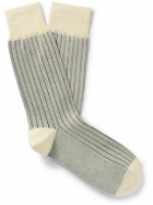 Paul Smith - Two-Tone Ribbed Cotton-Blend Socks