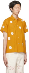 Bode Orange Daisy Rickrack Shirt