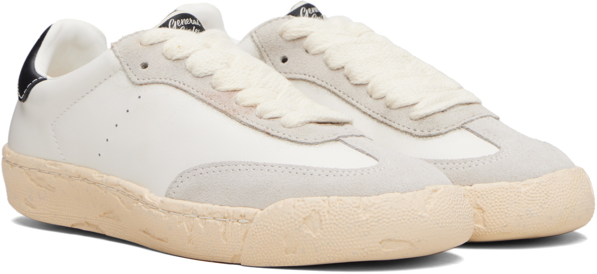 Maison MIHARA YASUHIRO White 'Francis' Past Sole Mixed Material Low-Top Sneakers