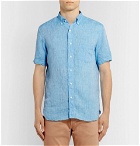 Beams Plus - Button-Down Collar Slub Linen Shirt - Men - Light blue