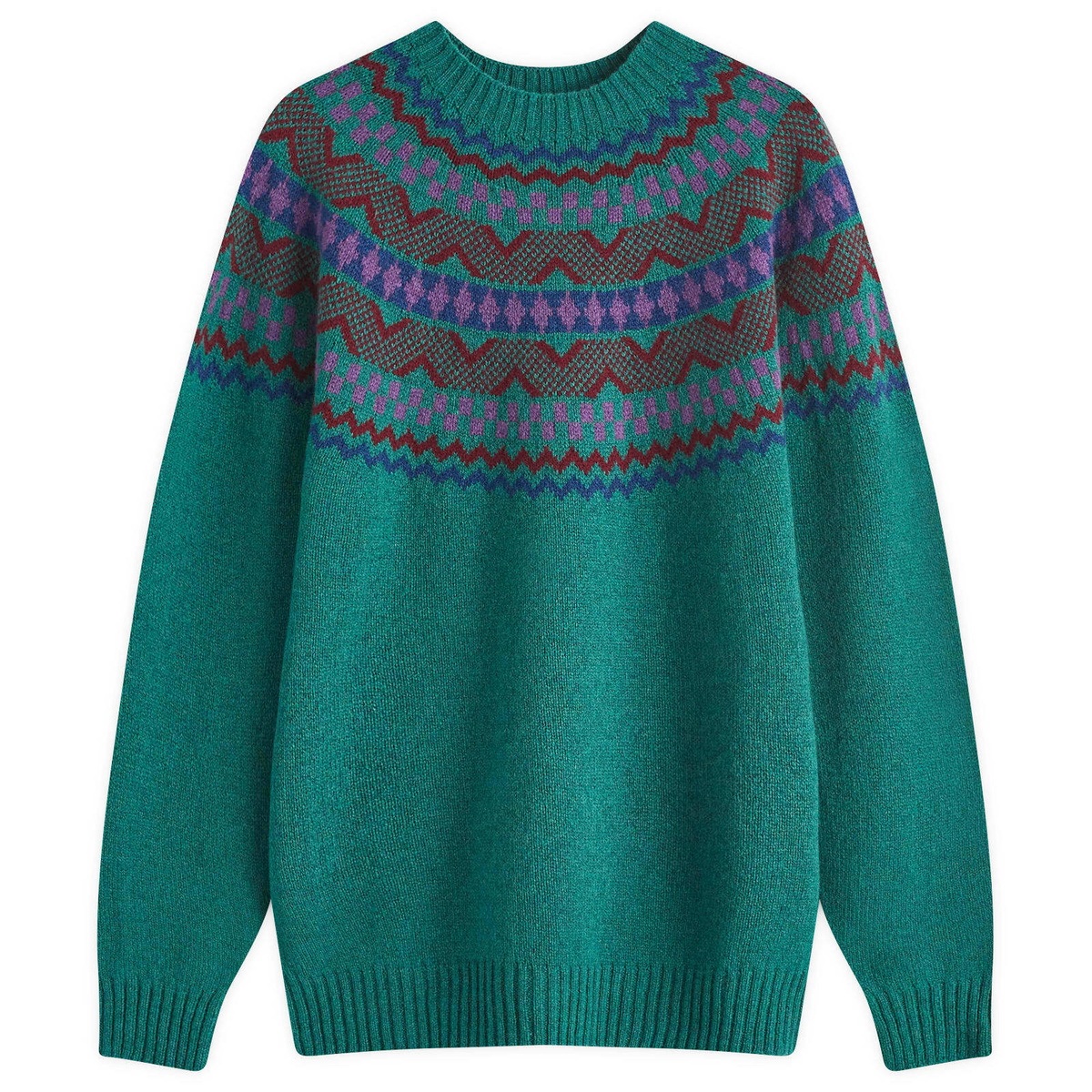 Country Of Origin Men's Soho Fairisle Knit Jumper in Forest