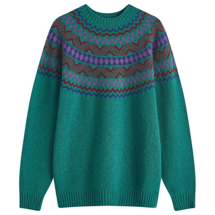 Photo: Country Of Origin Men's Soho Fairisle Knit Jumper in Forest