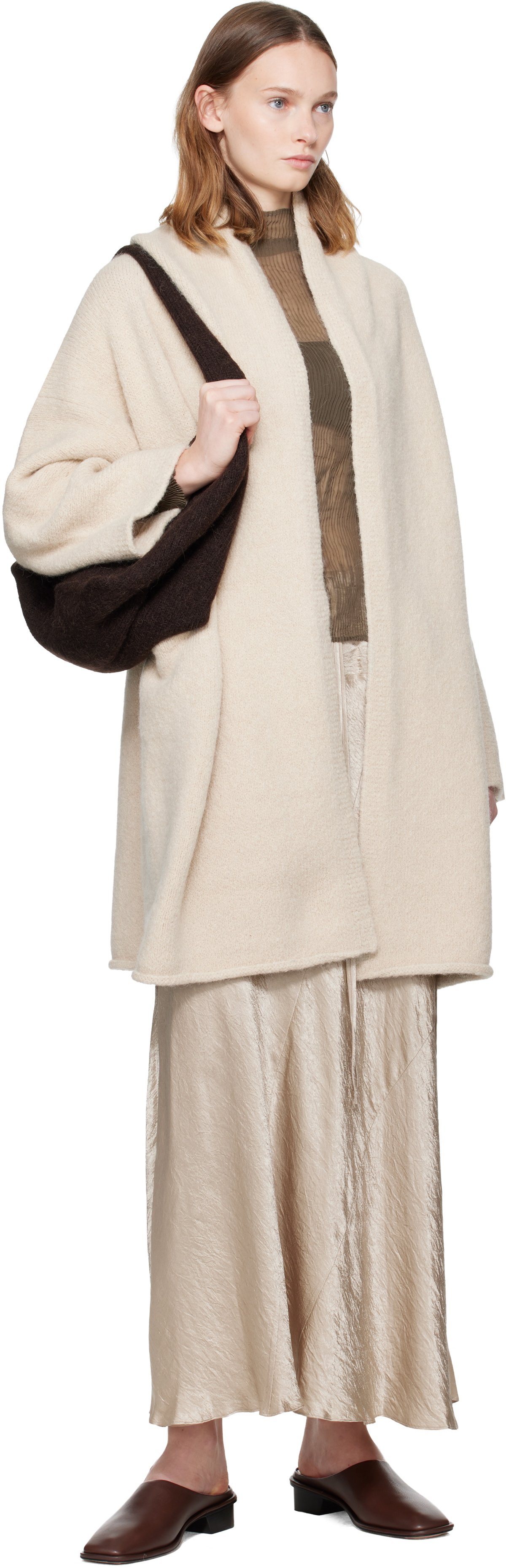 Lauren Manoogian Beige New Luster Maxi Skirt