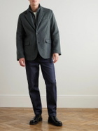 Mr P. - Shell-Trimmed Flannel Blazer - Black