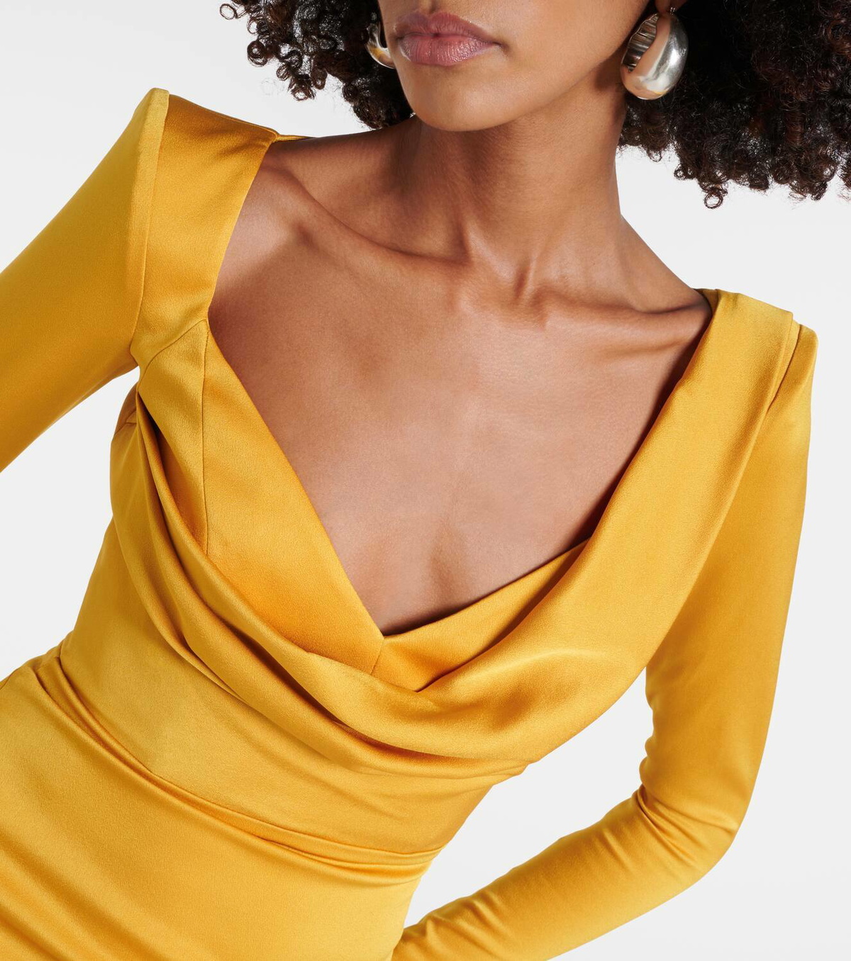 Alex Perry Draped satin crpe midi dress Alex Perry