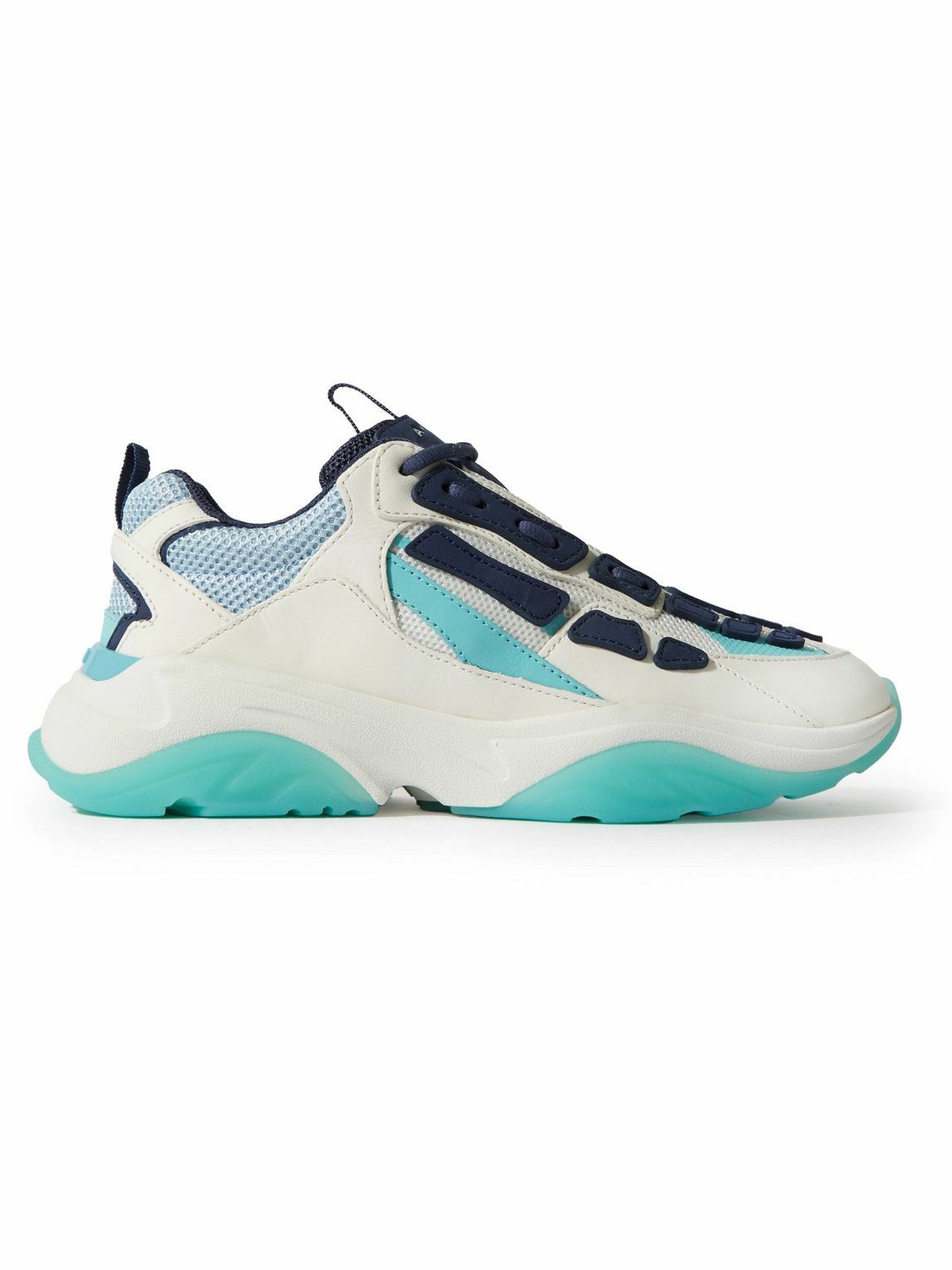 AMIRI - Bone Runner Leather-Trimmed Mesh Sneakers - Blue Amiri