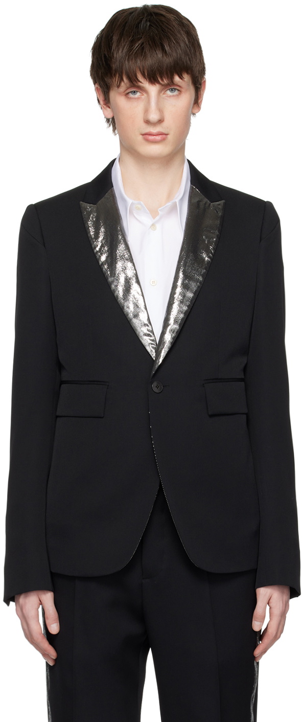 SAPIO Black Metallic Lapel Blazer