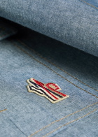 Moncler Grenoble Field Waterproof Hooded Denim Jacket Light Blue