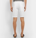 Aspesi - Slim-Fit Cotton and Linen-Blend Twill Bermuda Shorts - White