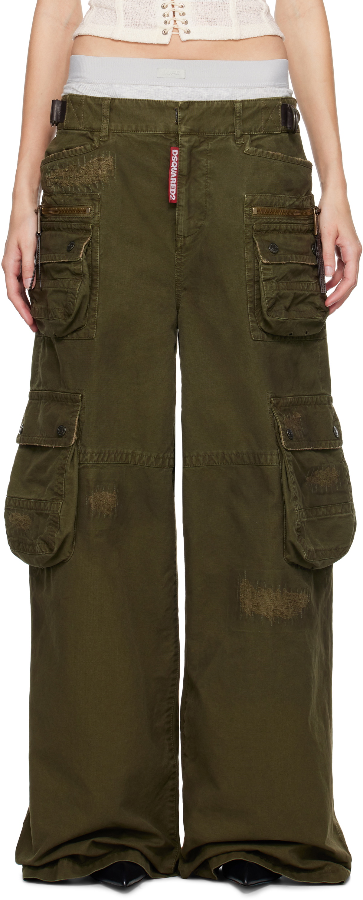 Dsquared2 Khaki Lost Pocket Cargo Pants